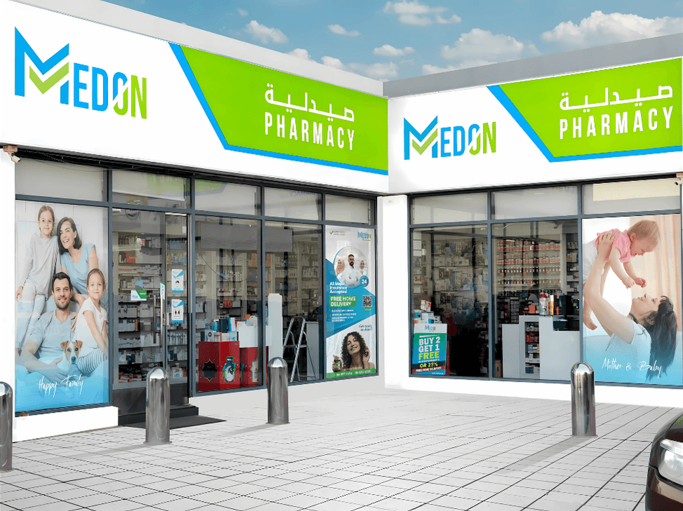Medon storefront — facade & branding
