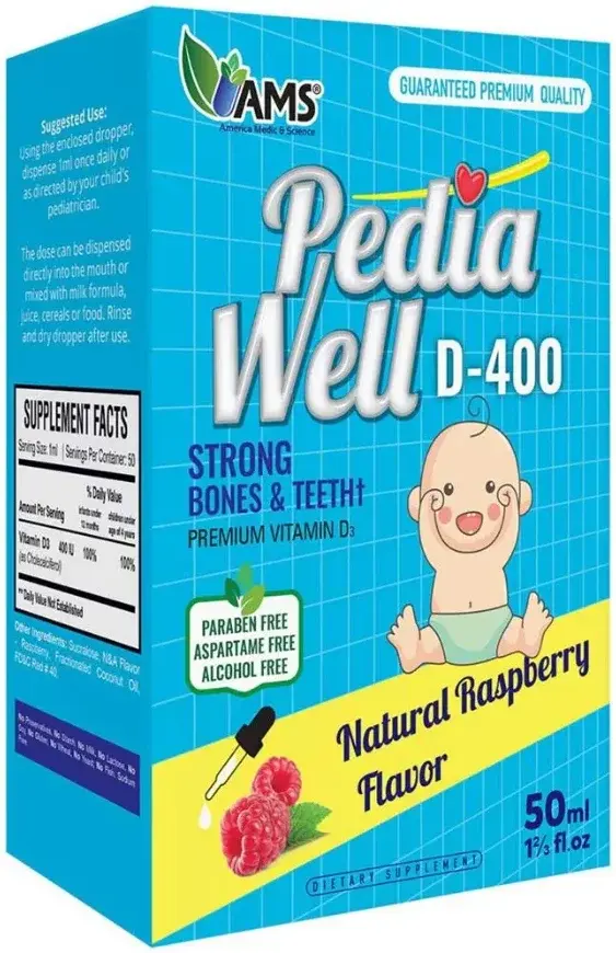 Ams Pediawell D-400 Raspberry Flavor 50Ml