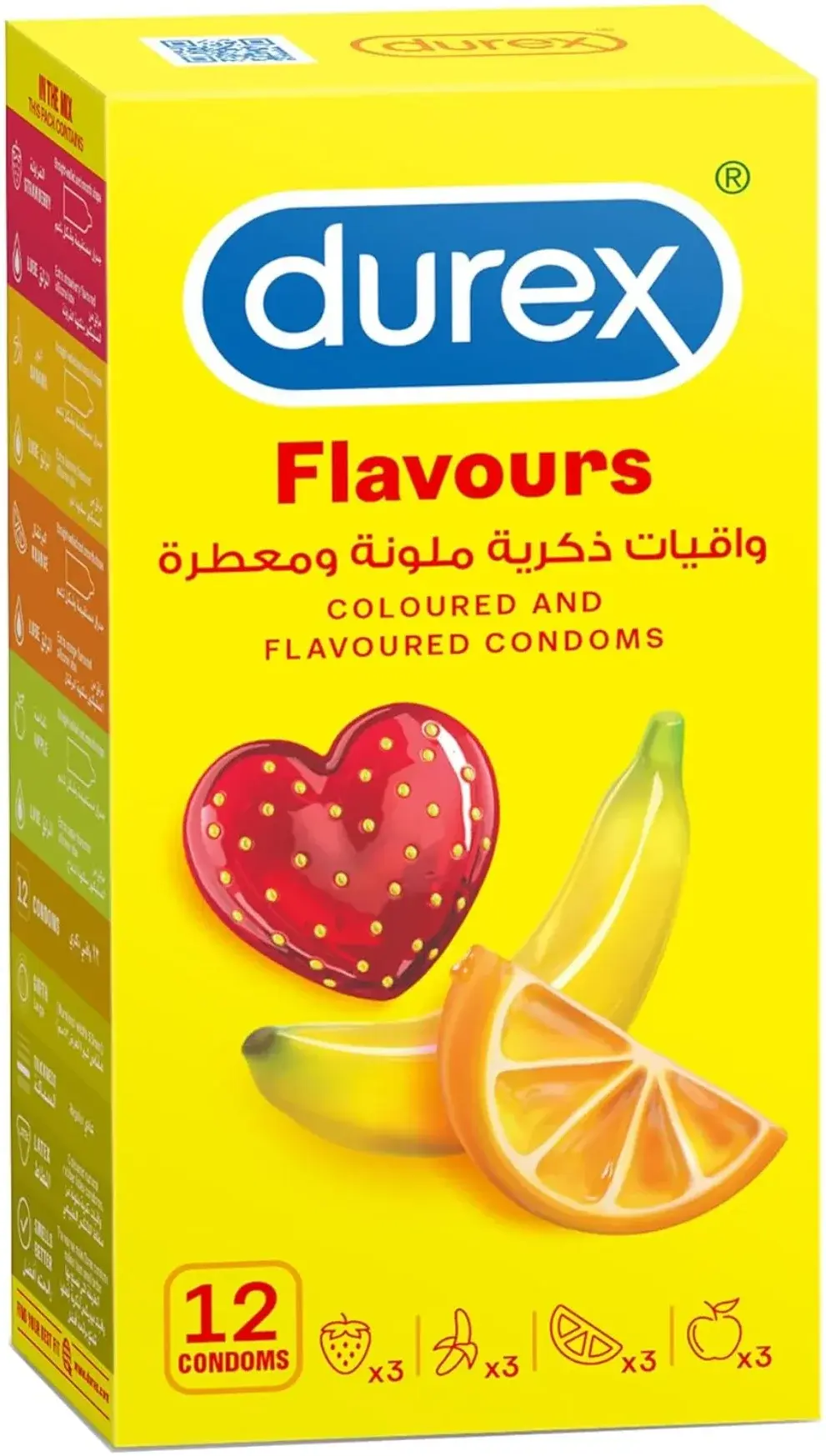 Durex Flavoured Assorted Latex Condoms 12s pack