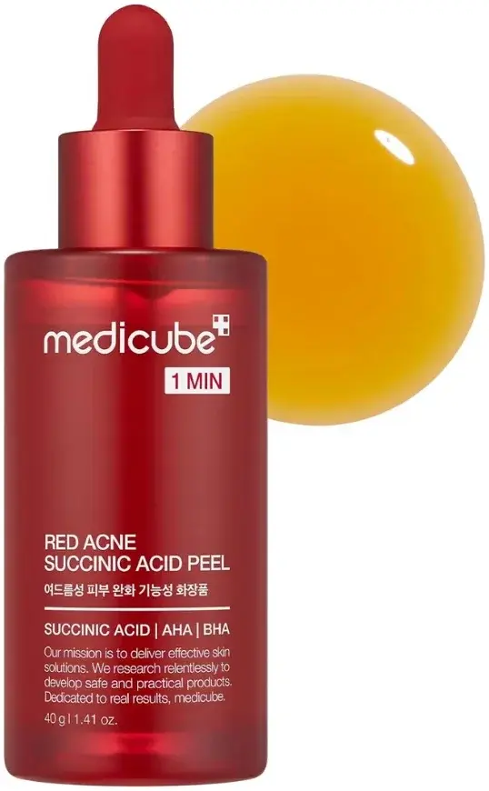 Medicube 21% Acid Wash-off Exfoliant (AHA+BHA+Succinic Acid) Red Line's 1 minute peeling solution for Acne-prone skin, Non-irritating but effective, Korean Skincare 40g