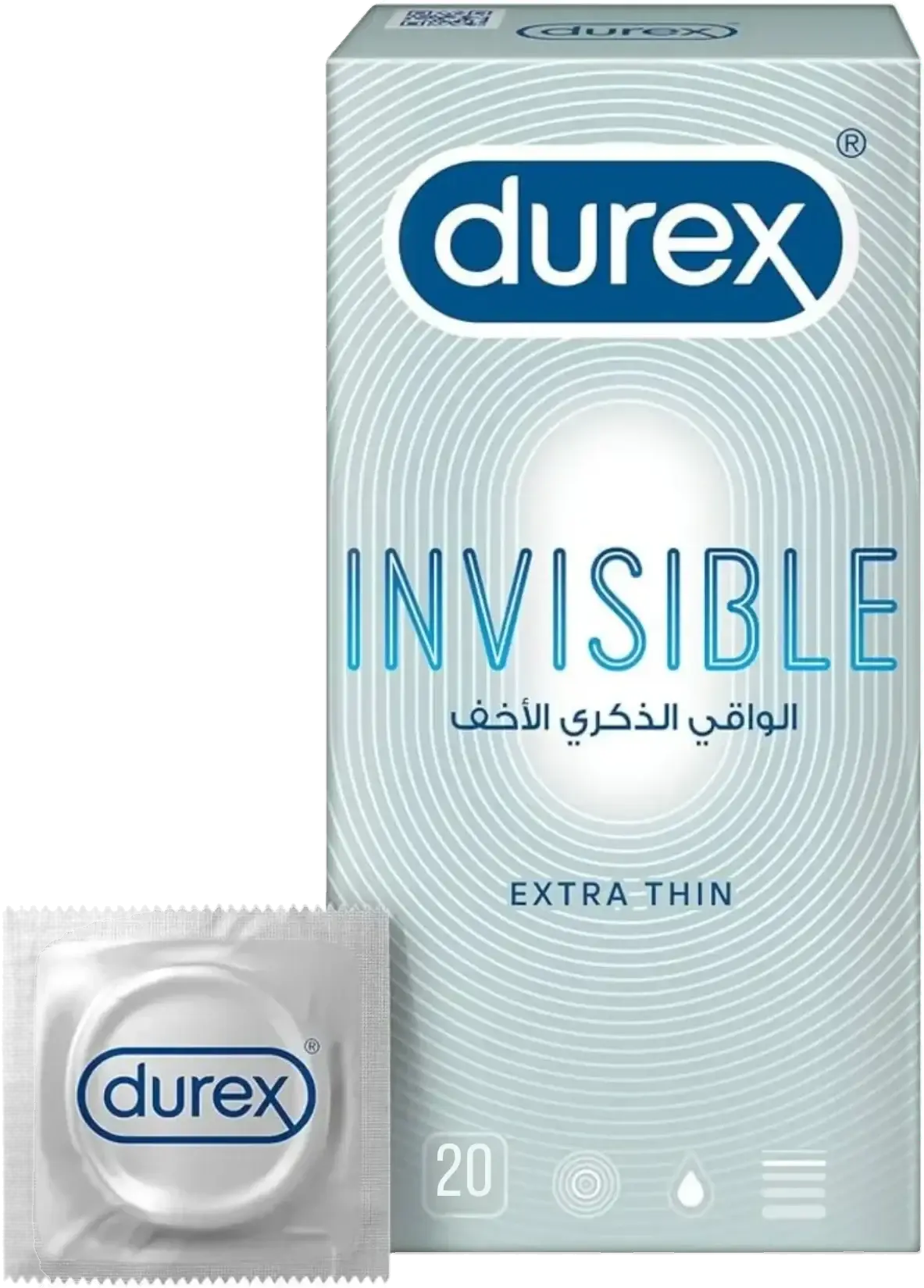 Durex Invisible Extra Thin Latex Condoms 20s