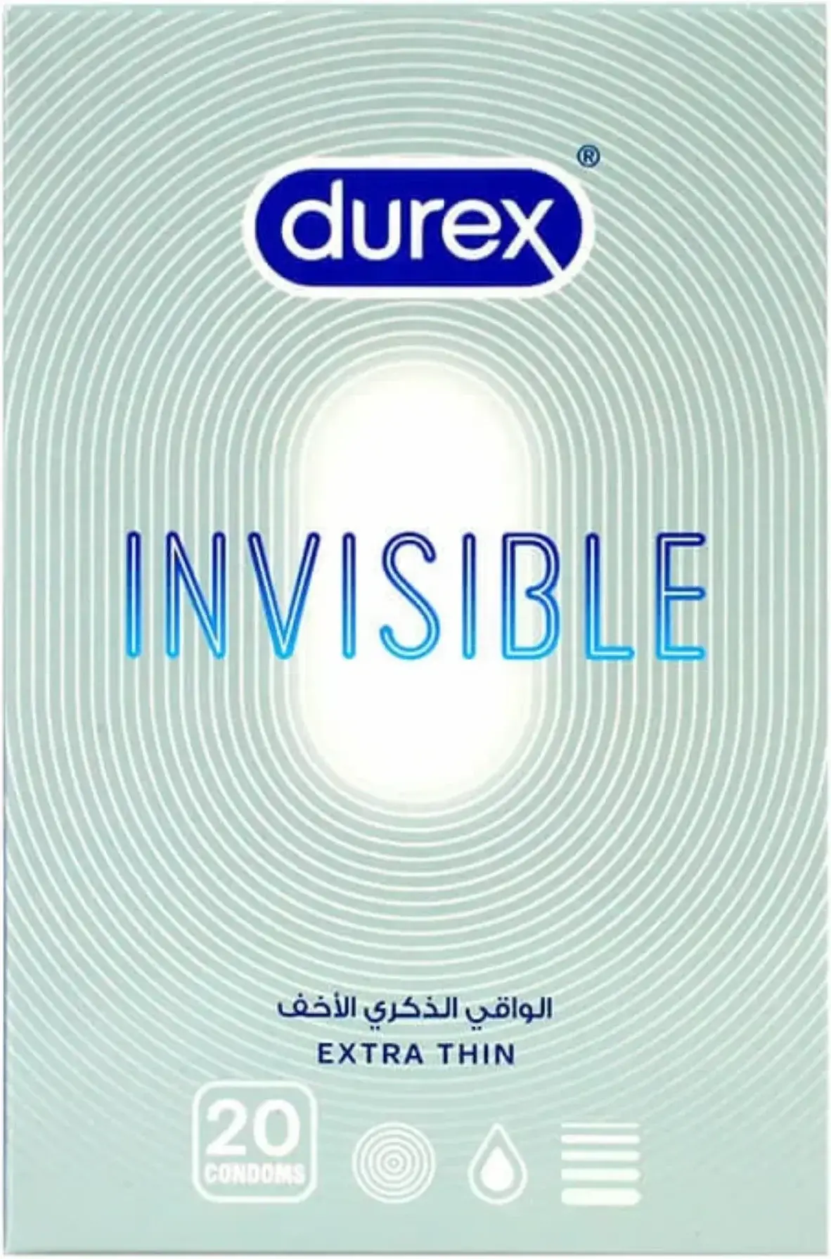 Durex Invisible Extra Thin Latex Condoms 20s pack