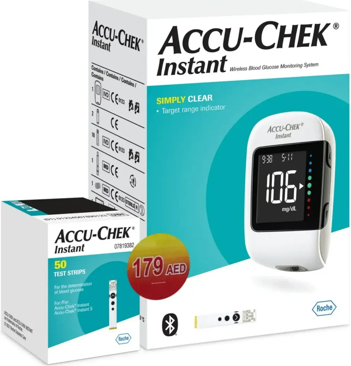 Accu-Chek Instant Blood Glucose Monitor with Test Strips Pack pack
