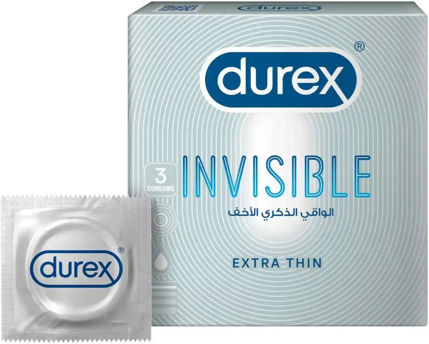 Durex Invisible Extra Thin Natural Sensation Condoms 3s