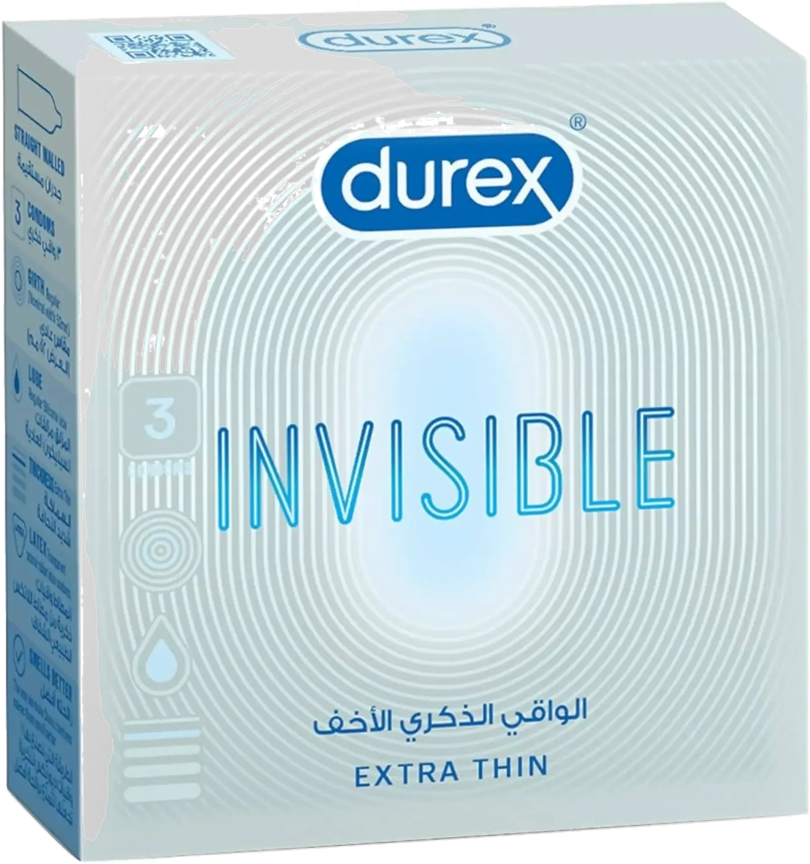 Durex Invisible Extra Thin Natural Sensation Condoms 3s pack