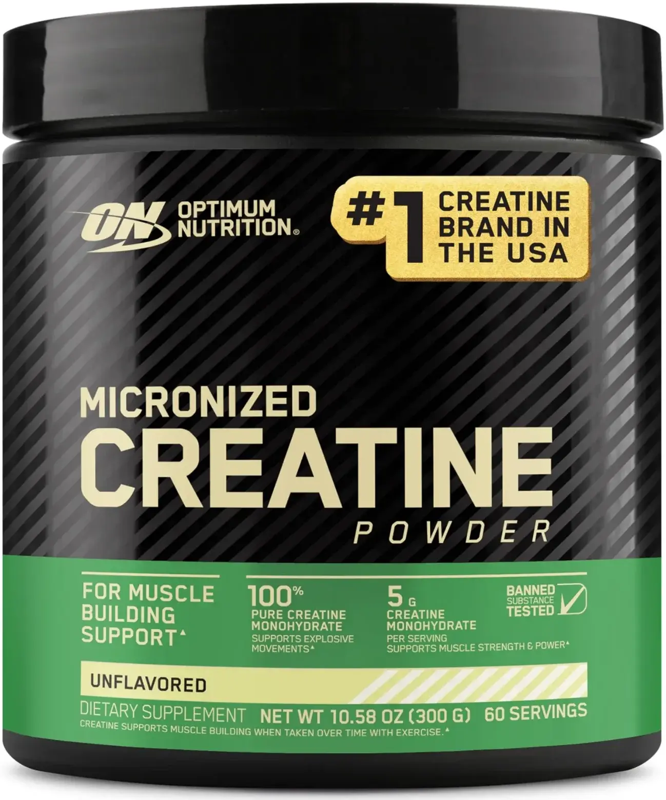 Optimum Nutrition Micronised Creatine Monohydrate Muscle Strength Powder 300g pack