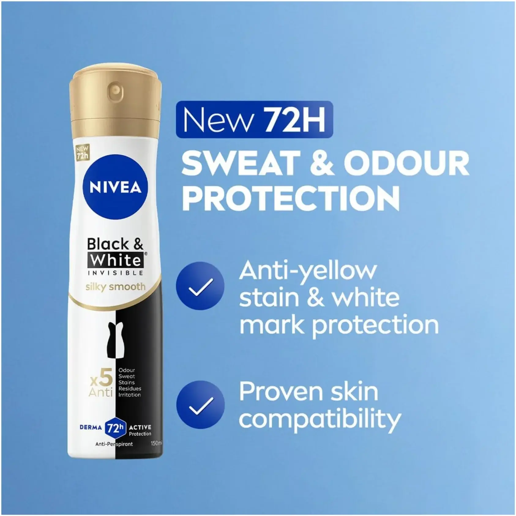 Nivea Silky Smooth 48H Moisturising Antiperspirant Deodorant Spray 150ml