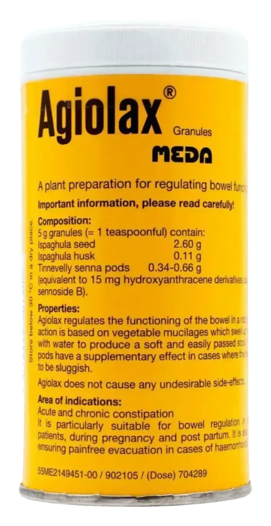 Agiolax Natural Fibre Laxative Constipation Relief Granules 250g pack