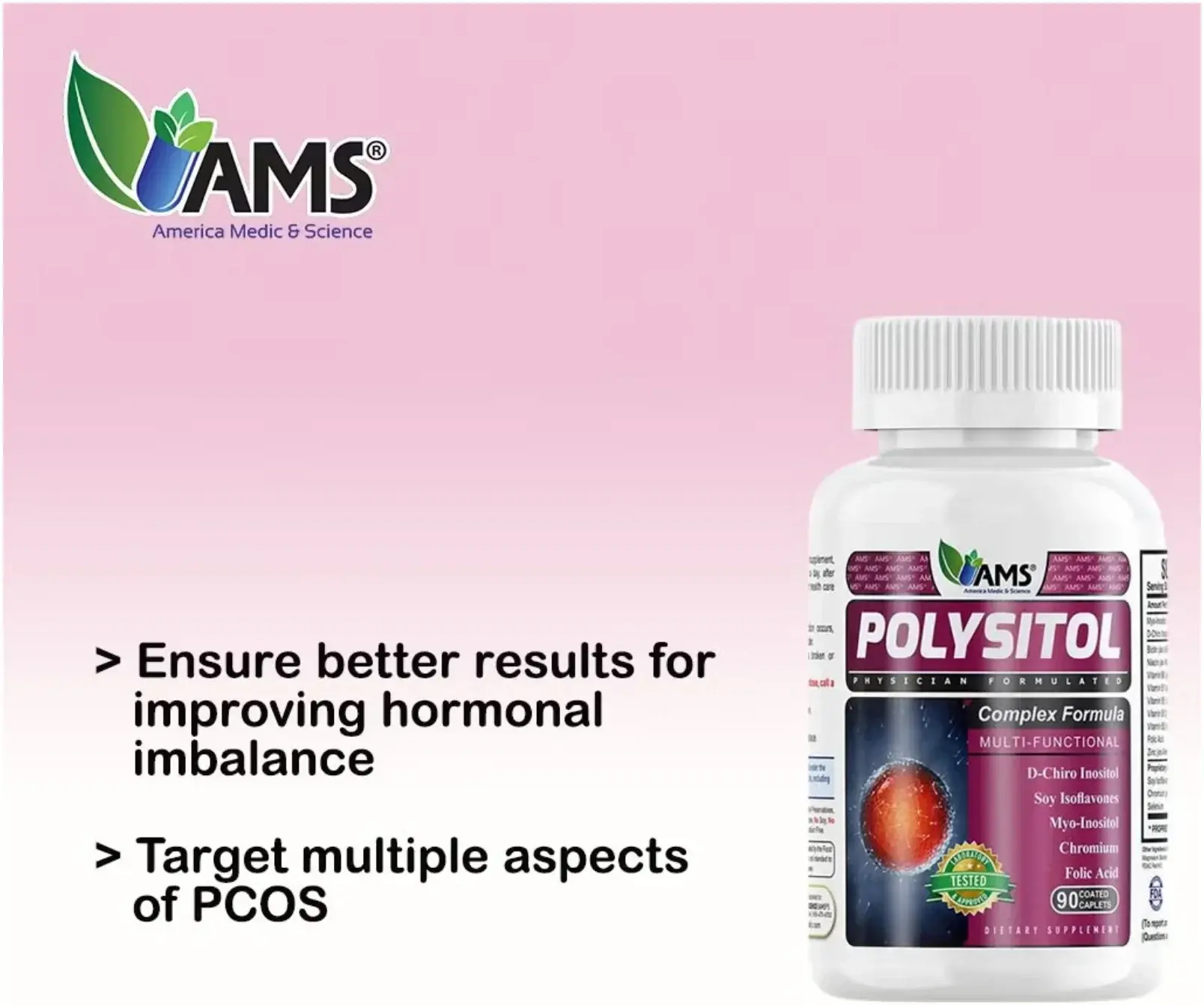 AMS Polysitol Inositol Hormonal & Fertility Balance Capsules 90s
