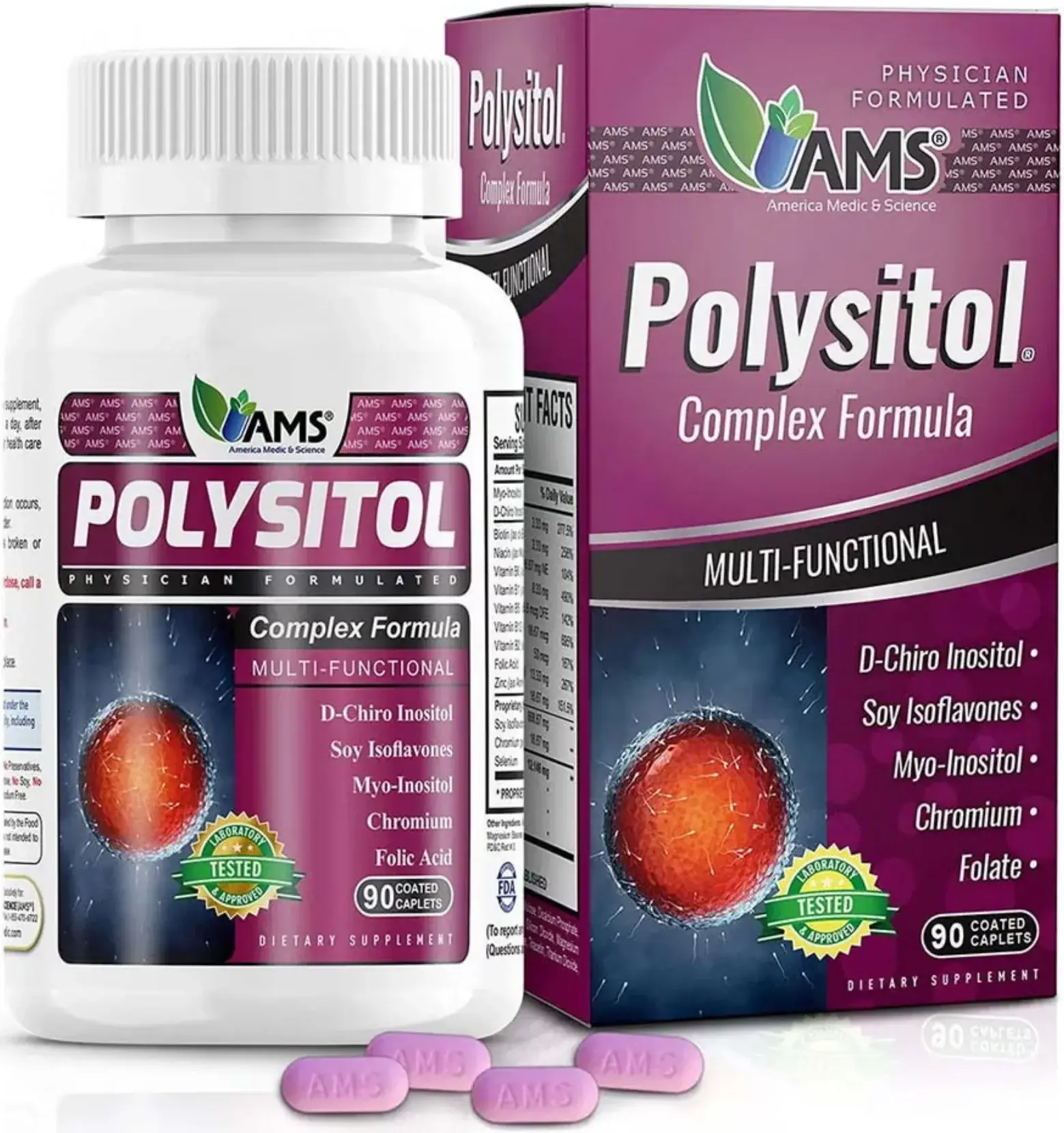 AMS Polysitol Inositol Hormonal & Fertility Balance Capsules 90s
