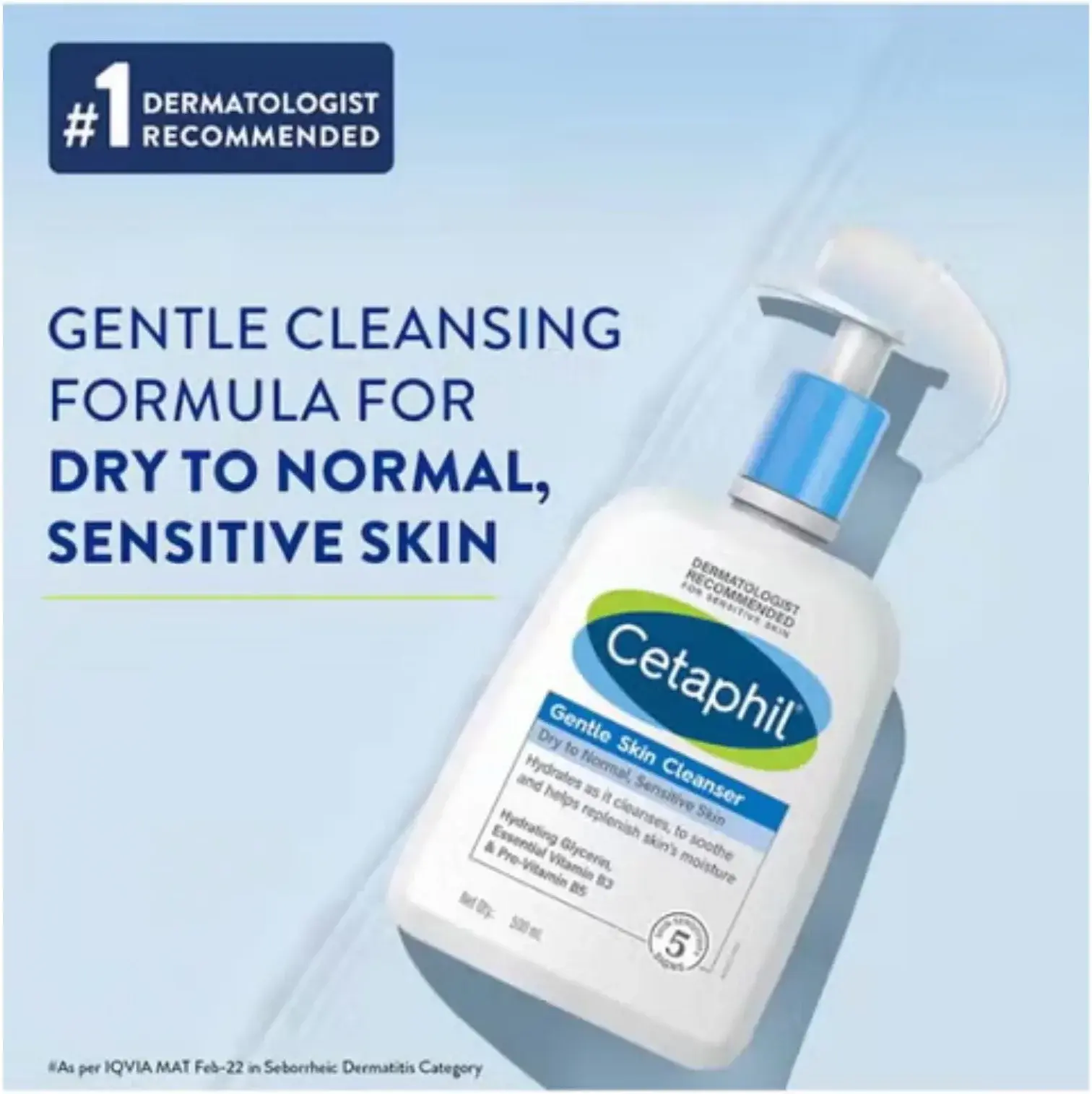 Cetaphil Gentle Non-Irritating Daily Skin Cleanser with Pump 500ml
