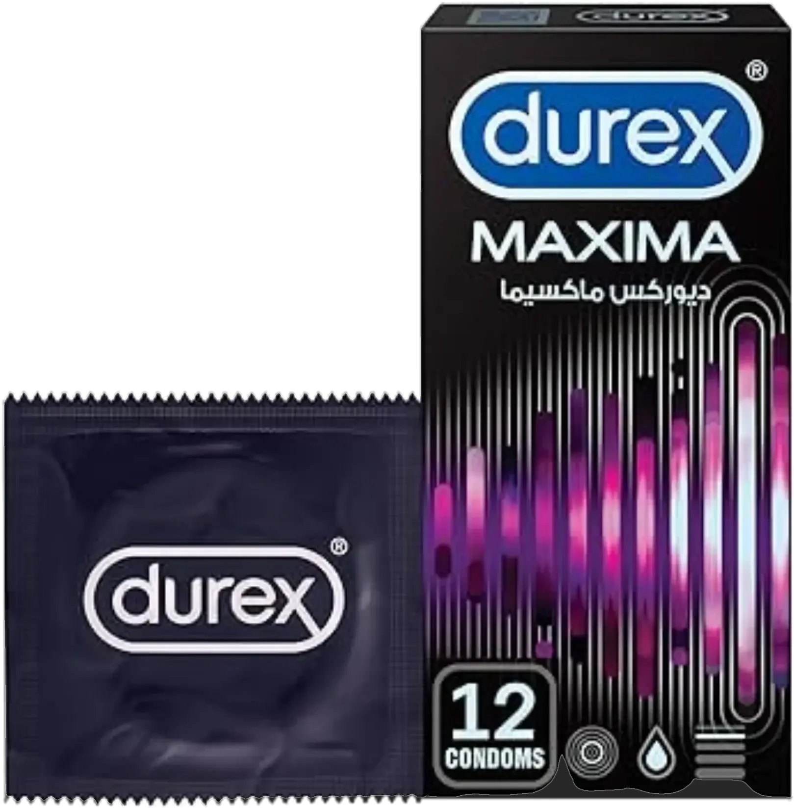 Durex Maxima Extra Large Extra Lubricated Latex Condoms 12s pack