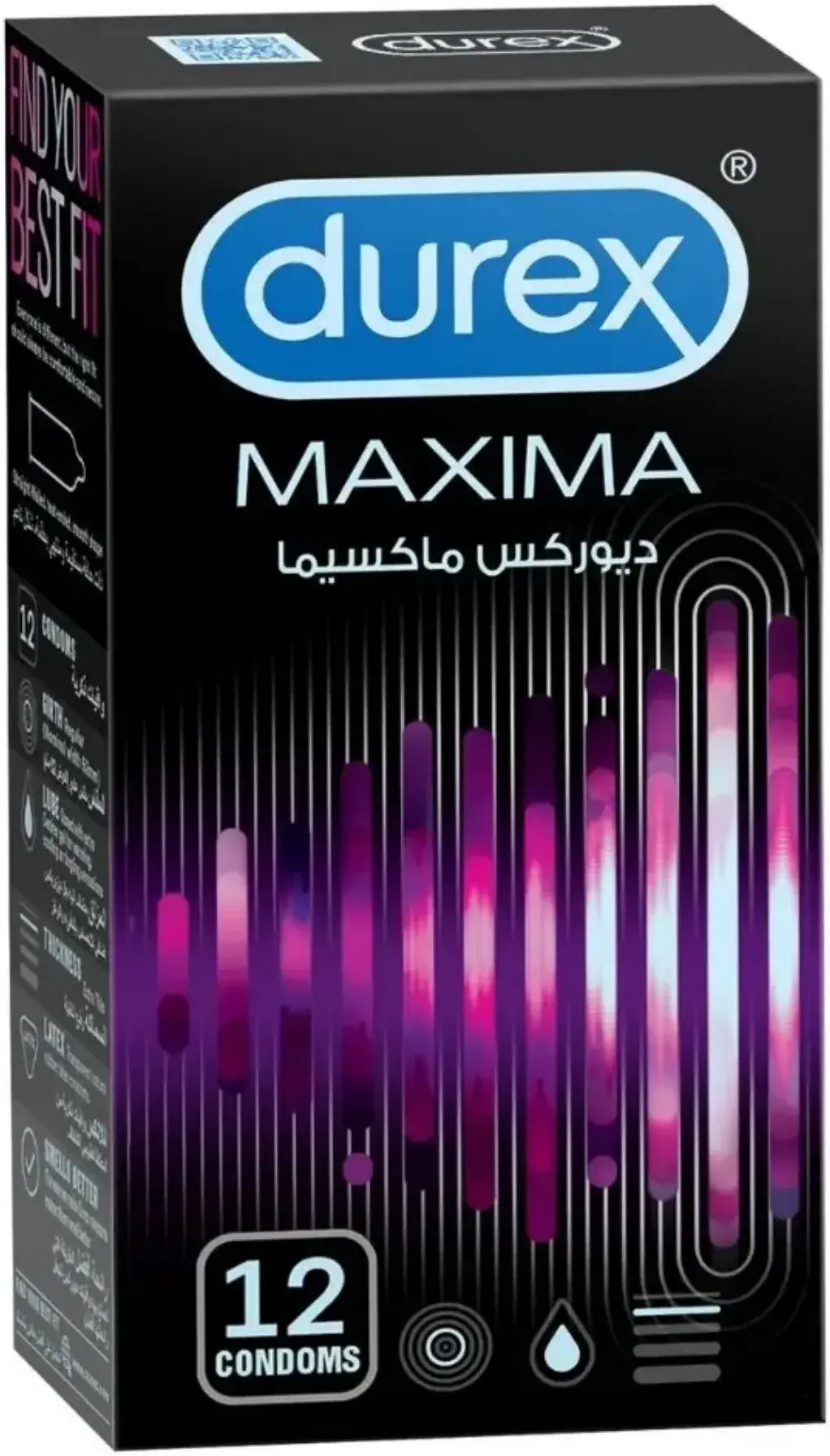 Durex Maxima Extra Large Extra Lubricated Latex Condoms 12s