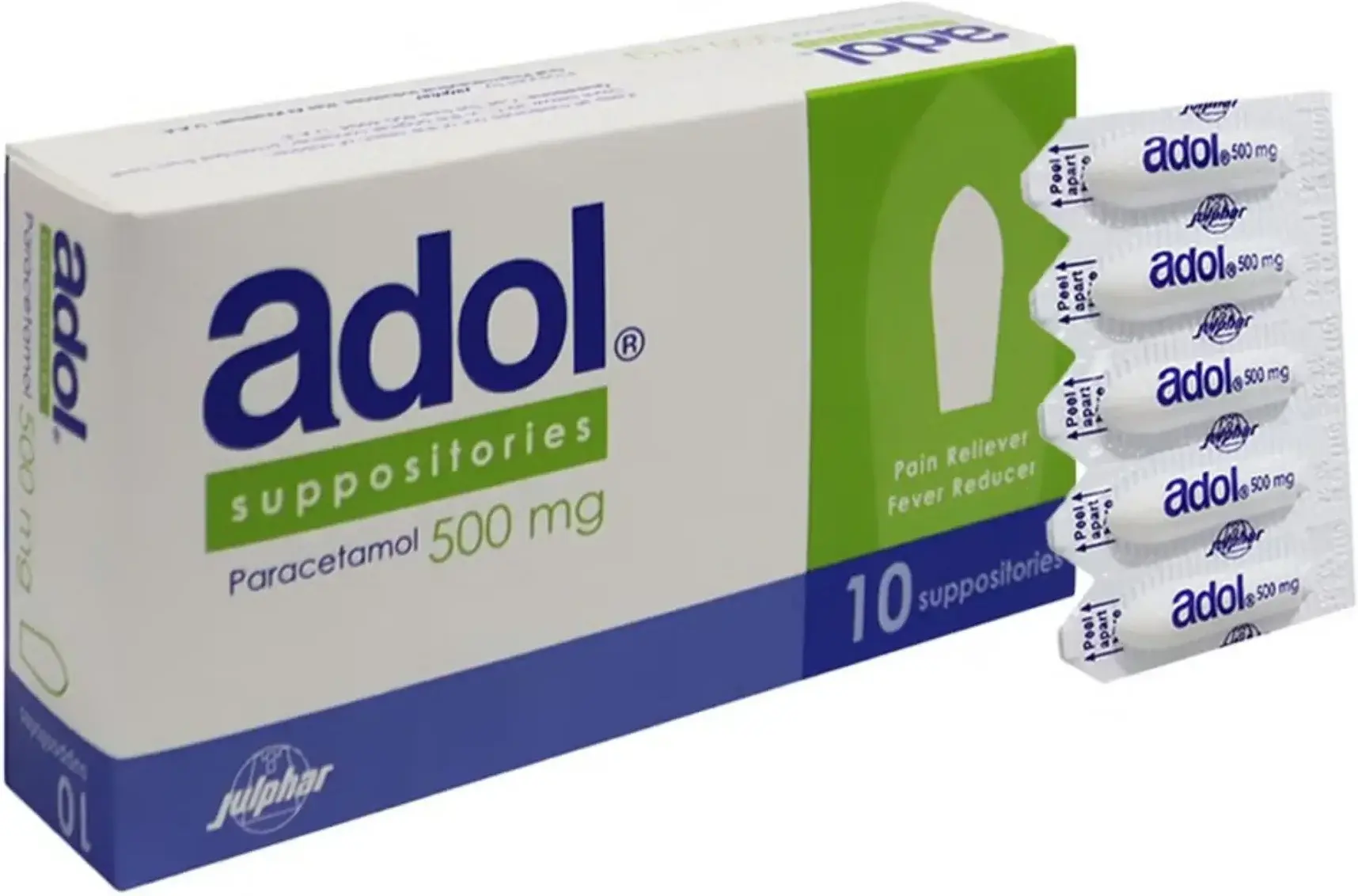 Adol 500mg Suppositories 10s