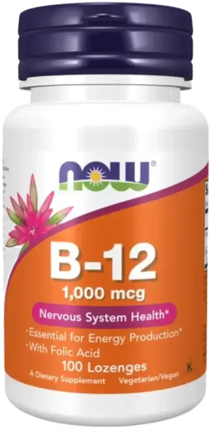 Now Vitamin B12 1000mcg Energy & Nerve Support Lozenges 100s pack