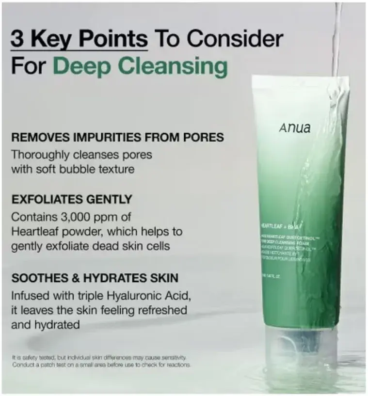 Anua Heartleaf Pore Deep Cleansing & Purifying Facial Foam 150ml