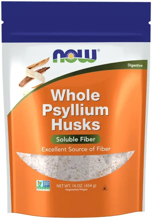 Now Whole Psyllium Husks Fibre & Digestive Support Supplement 454g pack