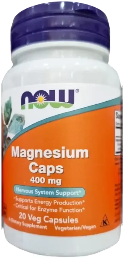 Now Magnesium 400mg Supplement Capsules 20s pack