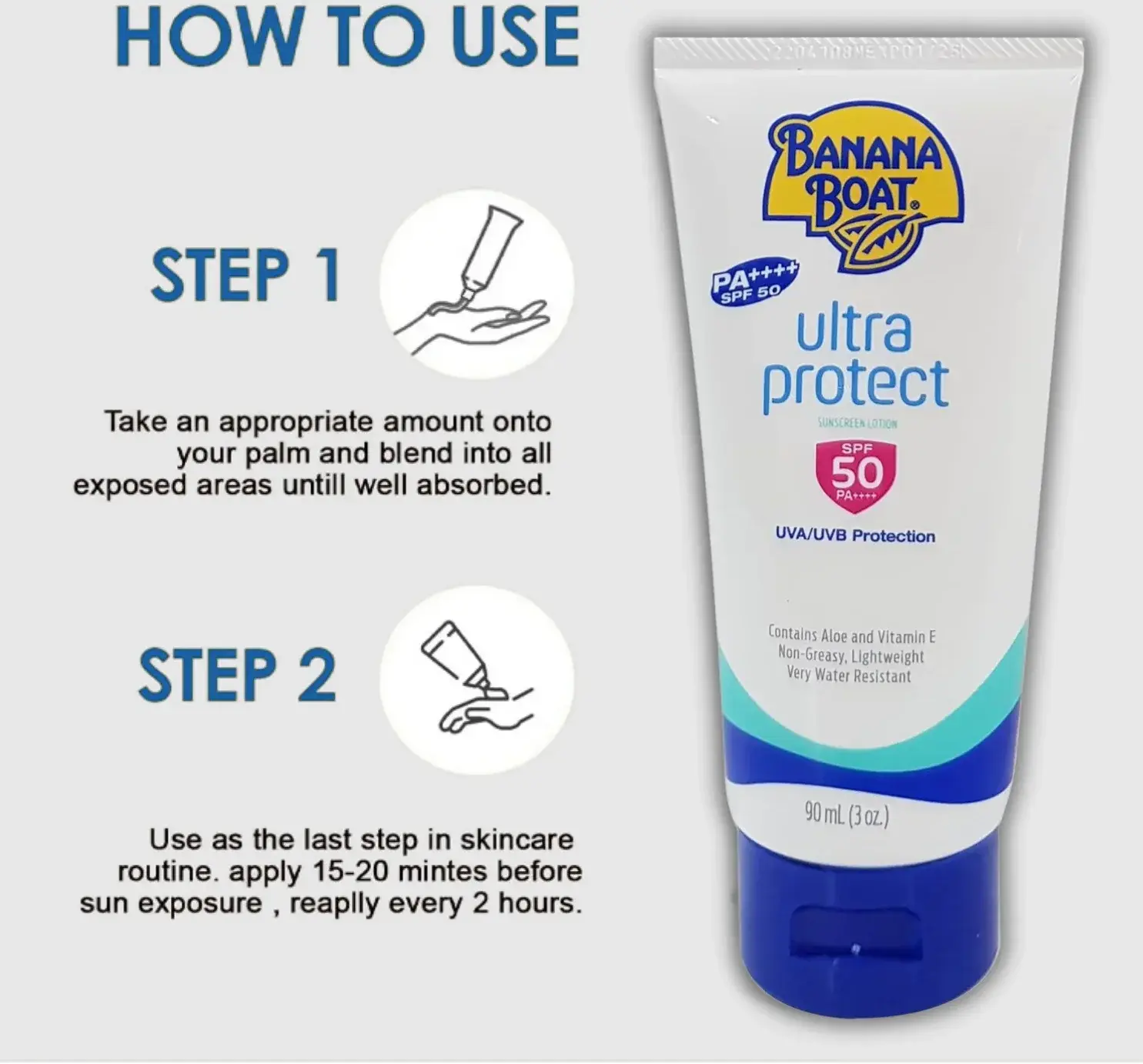 Banana Boat Ultra SPF50 Sun Protection Body Lotion 90ml