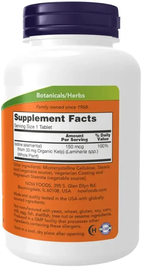 Now Kelp Thyroid Support Supplement Tablets 150mcg 200s