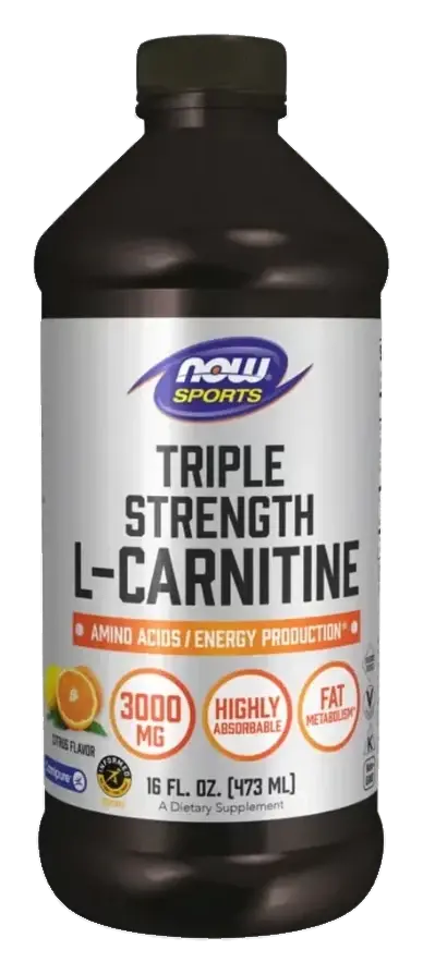 Now Sports Triple Strength L-Carnitine Citrus Liquid Supplement 3000mg 473mL pack
