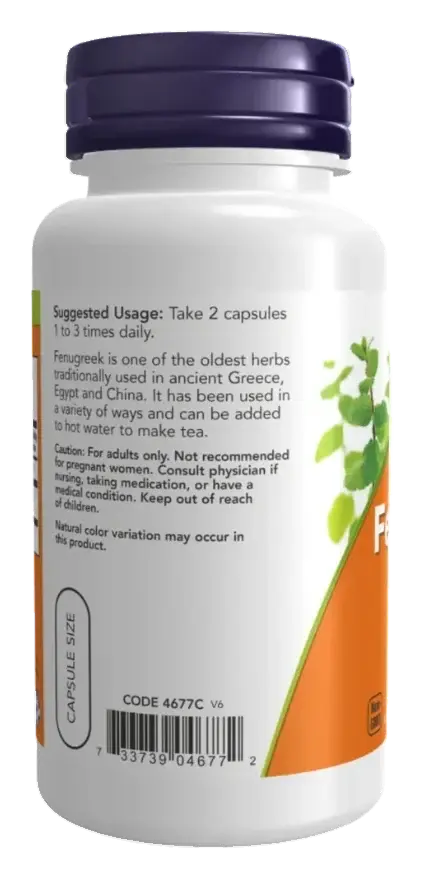 Now Fenugreek Blood Sugar & Digestive Support Capsules 500mg 100s