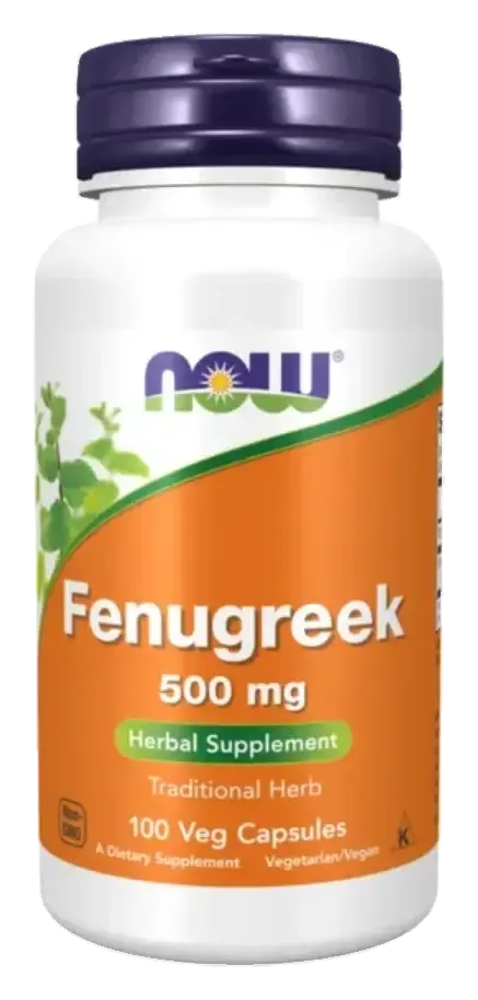 Now Fenugreek Blood Sugar & Digestive Support Capsules 500mg 100s pack