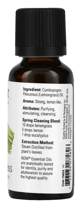 Now 100% Pure Lemongrass Essential Oil 30mL