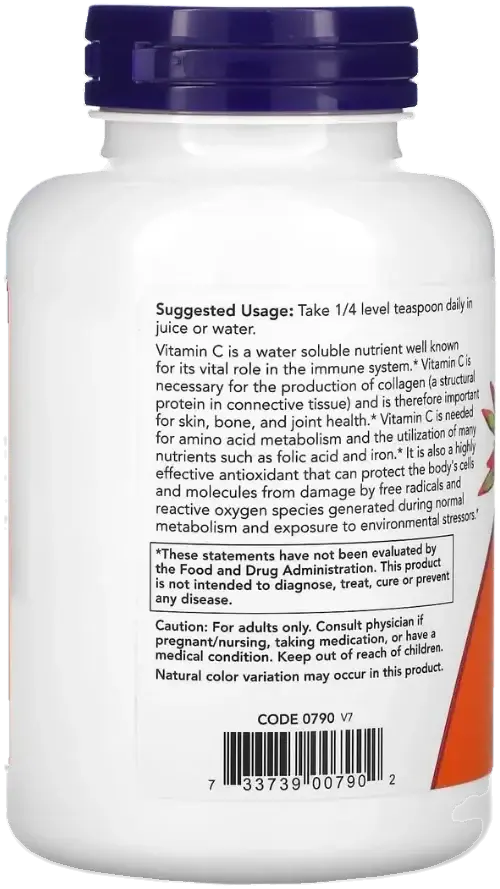 Now Vitamin C Ascorbic Acid Antioxidant Crystal Powder 227g