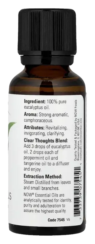 Now 100% Pure Eucalyptus Essential Oil 30mL