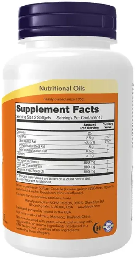 Now Super Omega 3-6-9 Heart & Joint Support Softgels 1200mg 90s