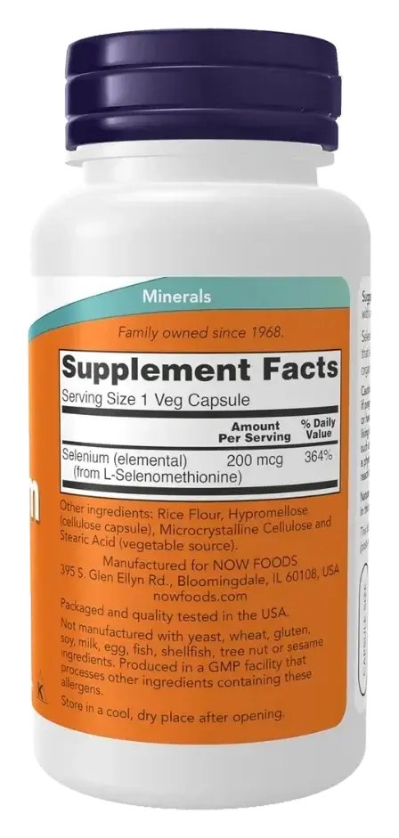 Now Selenium Antioxidant Mineral Veg Capsules 90s