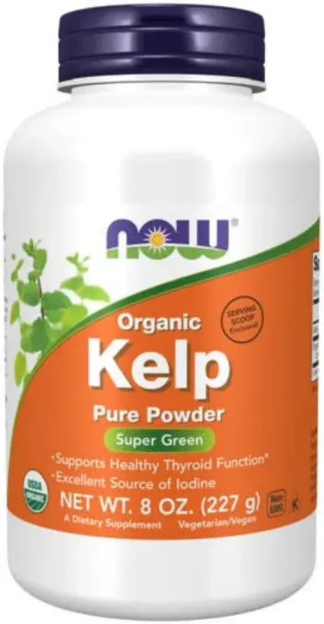Now Organic Kelp Thyroid & Iodine Support Superfood Powder 227g pack