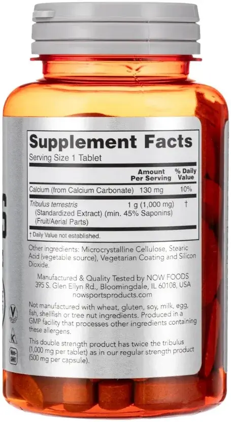 Now Sports Tribulus Men's Testosterone Support Tablets 1000mg 90s