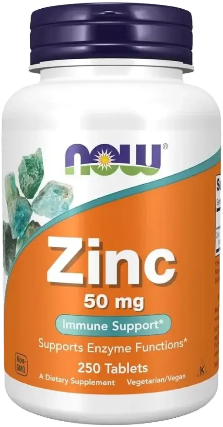 Now Zinc 50mg Immune Support Tablets 250s pack
