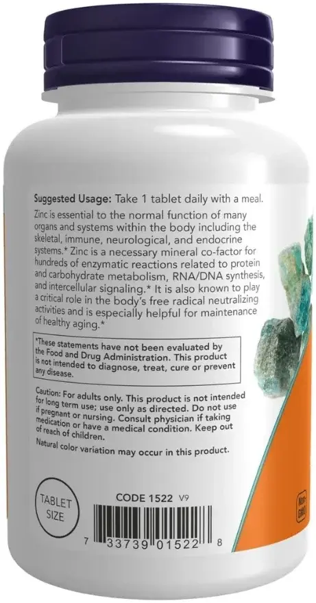 Now Zinc 50mg Immune Support Tablets 250s