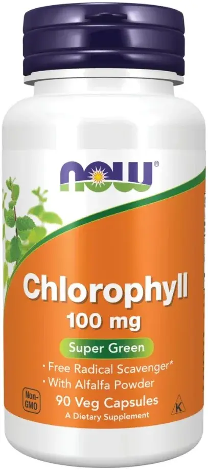 Now Chlorophyll Antioxidant & Detox Capsules with Alfalfa 100mg 90s pack