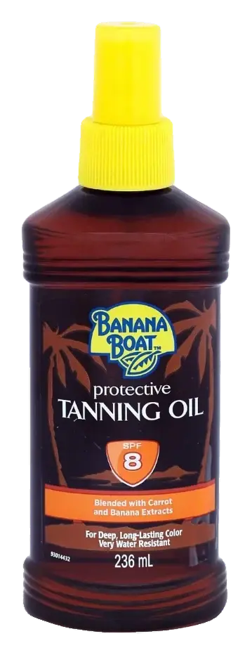 Banana Boat Tanning Oil Low SPF8 Sun Protection 236mL pack