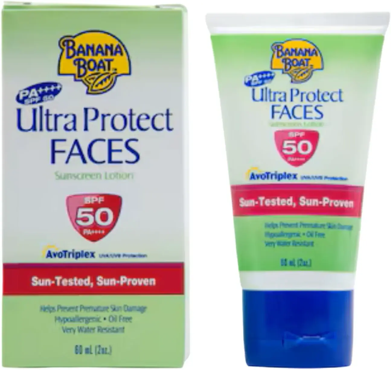 Banana Boat SPF50 Face Sun Protection Sunscreen Lotion 60ml pack