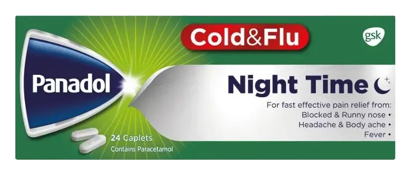 Panadol Cold & Flu Night Time 24 caplets pack