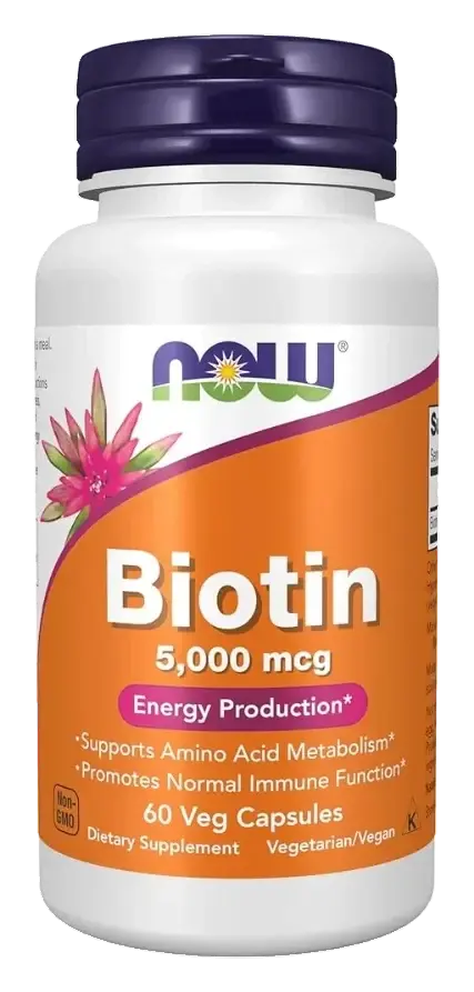 Now Biotin 5000mcg Hair Skin & Nails Health Capsules 60s pack