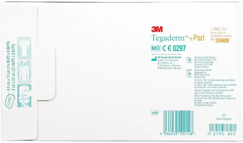 3M Tegaderm + Pad Wound Dressing 9cmx20cm 25s