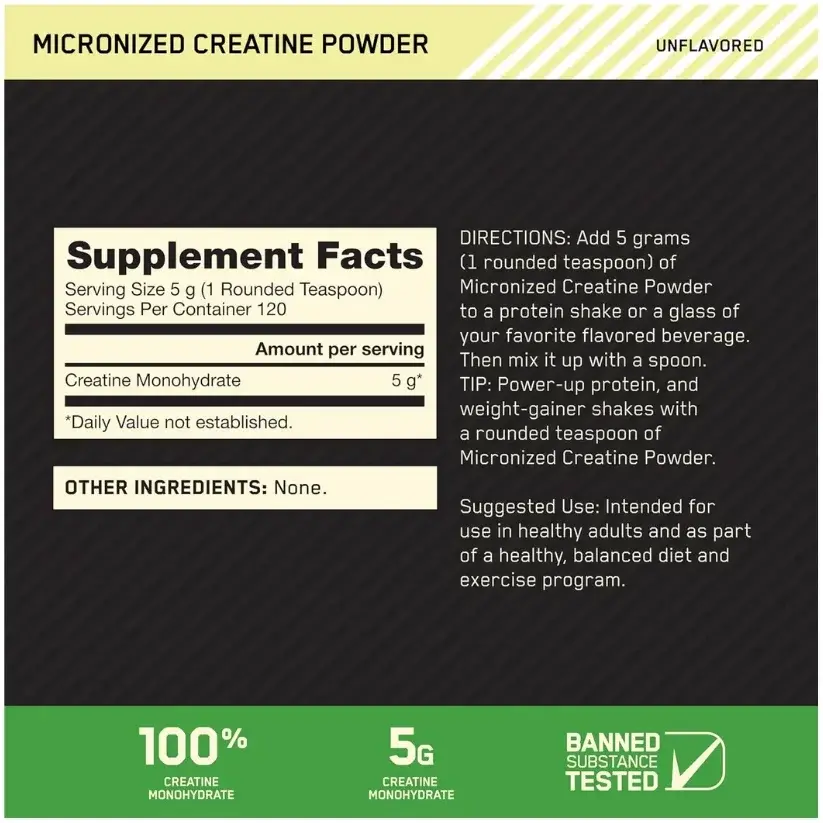 Optimum Nutrition Creatine Monohydrate Powder 600g