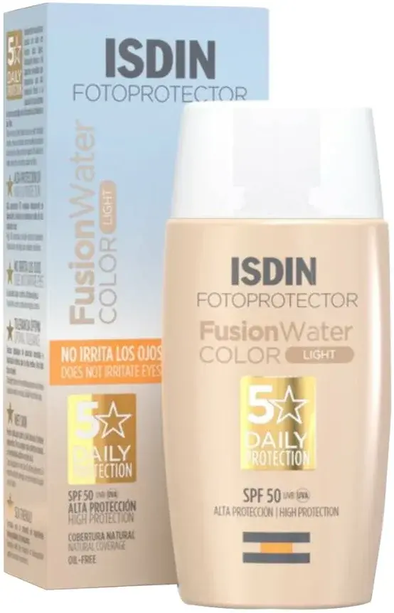 Isdin Fotoprotector Fusion Water Color Light SPF50+ Sunscreen 50mL pack