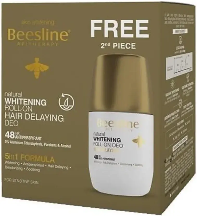 Beesline Whitening Deo Roll On Hair Delaying 50mL 1+1 pack