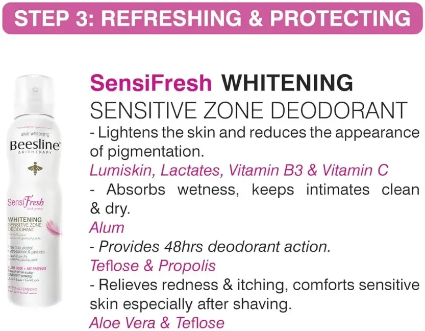 Beesline Whitening Sensifresh Deodorant Spray 150mL