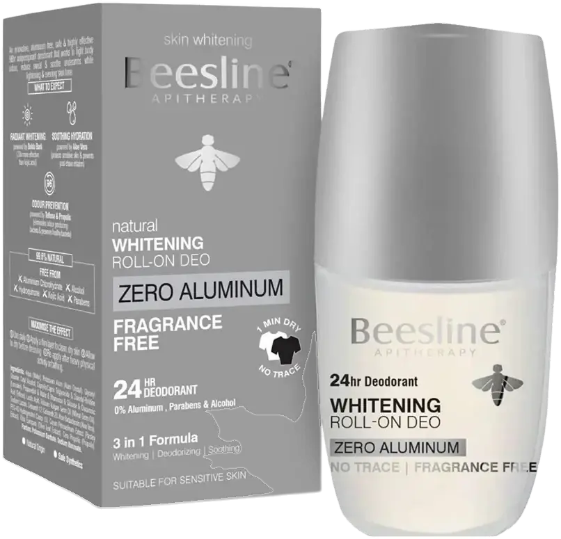 Beesline Whitening Deo Roll On Zero Aluminium 24Hr 50mL pack