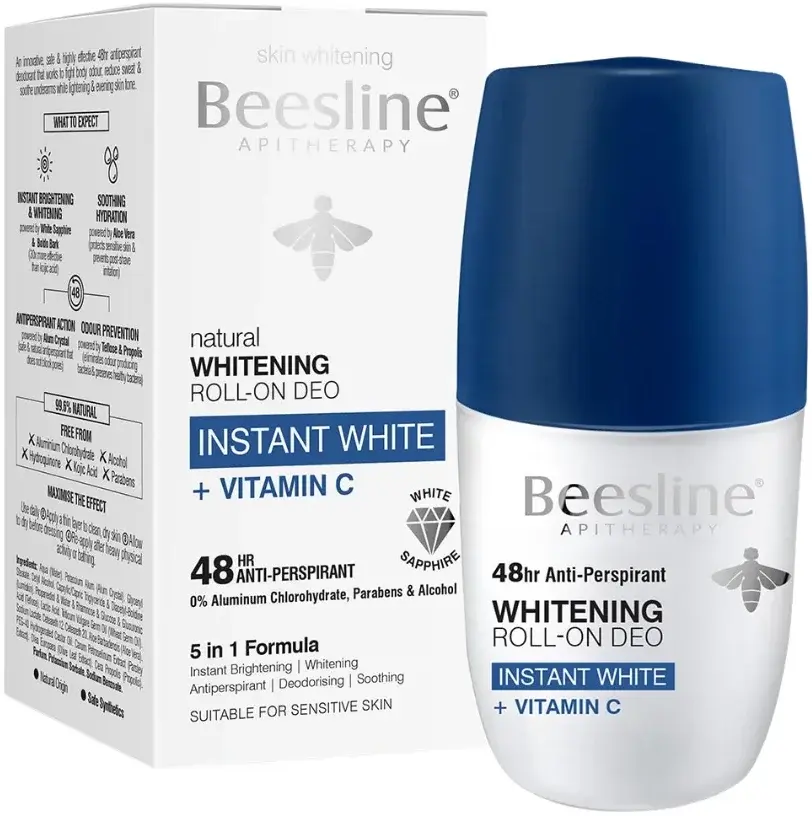 Beesline Whitening Deo Roll On Instant White+Vitamin C 50mL pack