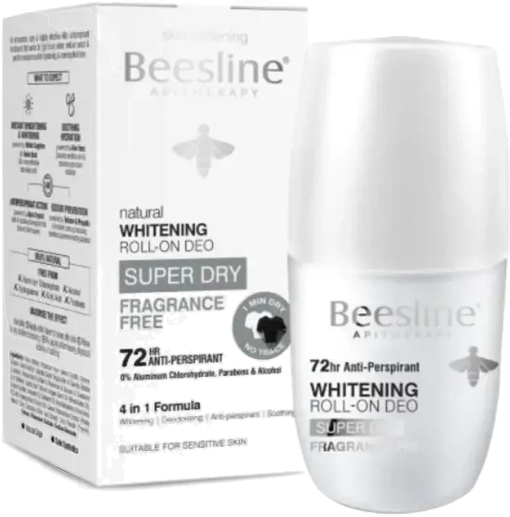 Beesline Deo Super Dry Fragrance Free Roll On 50mL pack