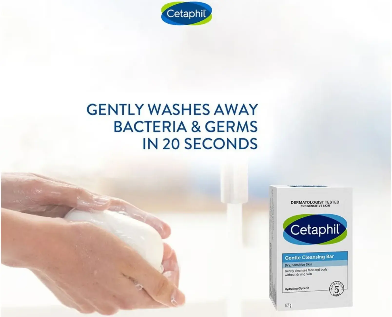 Cetaphil Gentle Cleansing Bar for Sensitive & Dry Skin 127g